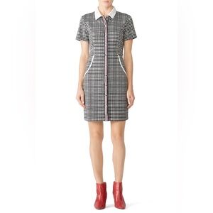 Slate & Willow Contrast Check Shirt Dress Snap Front Striped Placket Size 8